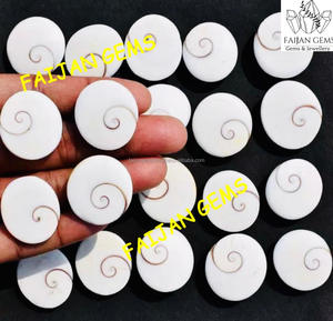 Venta al por mayor FAIJAN GEMS Cabujón de Concha de Ojo de Shiva Blanco Natural, Cristal Curativo para Joyería Reiki, Piedra Pulida con Corte Brillante, Tercera Ojo de Shiva - Product Image 3