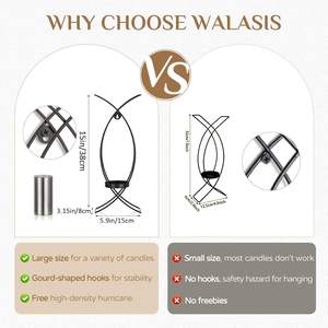 Appliques murales décoratives en fer forgé pour bougies, style moderne, à deux supports, pour cheminée, cuisine, salle à manger - Product Image 5