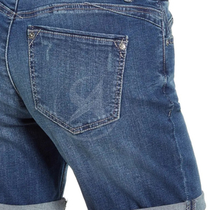 กางเกงยีนส์ขาสั้นทรงตรงสีเข้มสำหรับผู้หญิงไซส์พลัส เอวสูง สวมใส่สบายๆ กางเกงยีนส์ขาสั้นไซส์พลัสสำหรับผู้หญิง - Product Image 4