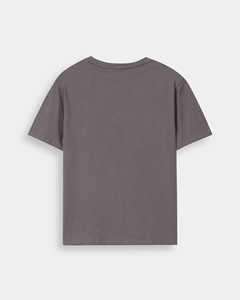 เสื้อยืดคอกลมสีเทา-ม่วง แขนสั้น เนื้อผ้านุ่ม พิมพ์ลายได้ตามสั่ง ผลิตในปากีสถาน ลดราคาพิเศษ - Product Image 2