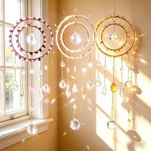 Elegante Atrapasueños de Cristal para Decoración del Hogar, Adorno Colgante para Ventanas y Decoración de Habitaciones, Adorno Colgante para Fiestas y Decoración Creativa para Estudios - Product Image 5