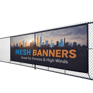 Custom Outdoor PVC Mesh <b>Banner</b> UV Printing Windproof Fence Advertising <b>Banner</b> for Promotion - Product Image 2