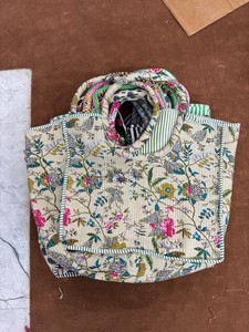 Handmade Jungle Safari Print <b>Bag</b> <b>Indian</b> Cotton Quilted Shoulder Tote <b>Bag</b> - Product Image 3