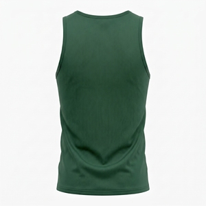 Dumela Men's <b>Green</b> Sleeveless <b>Tank</b> <b>Top</b> O-Neck Solid Quick Dry Knitted Polyester Casual Wear - Product Image 2