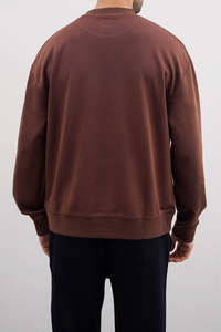 Sweat-shirt uni pour homme, coupe classique, col rond, décontracté, manches longues, pour l'hiver - Product Image 3