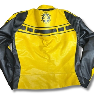 Blouson de moto en cuir jaune pour homme, haute visibilité, imperméable, pour l'hiver, avec protection renforcée, pour la course, vêtement d'extérieur B2B - Product Image 3