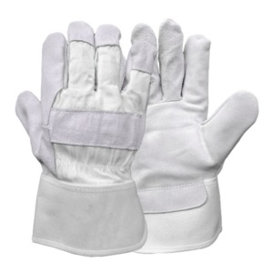 Guantes de Trabajo Más Vendidos, Guantes de Cuero Vacuno con Doble Palma Reforzada y Respaldo de Algodón con Diseño de Rayas - Product Image 4