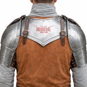 Armadura de Caballero Medieval de Acero Suave: Conjunto de Gorgeta y Espaldrones para Feria Renacentista, Artesanía Metálica para Brazos y Hombros, Armadura de Cuello para Halloween - Product Image 4