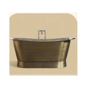 Bañera Ovalada de Latón Hecha a Mano de Lujo, Acabado Antiguo en Níquel/Latón, Estilo Elegante y Ecológico, Bañera Premium para Baño - Product Image 1