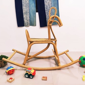 Rattan ride on animal <b>top</b> quality children rocking horses sustainable horse rocker chair for sale - Product Image 5