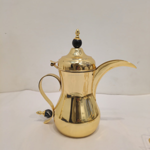 Juego de cafetera árabe KAMRAN Royal Finish con base calentadora a juego, tetera decorativa de estilo medioriental con remate de mármol negro, 0.5L - Product Image 5