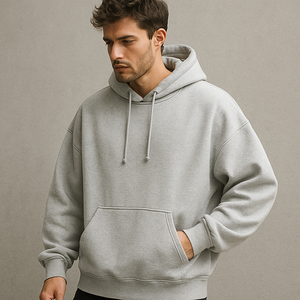 <b>Thick</b> <b>Fleece</b> Regular Fit Men's Hoodies Sweatshirts Solid Pocket Customizable Full Chest Logo 100% Cotton Breathable Winter - Product Image 2