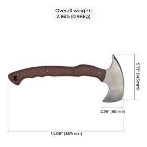 Hache avec lame en acier au carbone et manche en bois pour la survie - Product Image 2