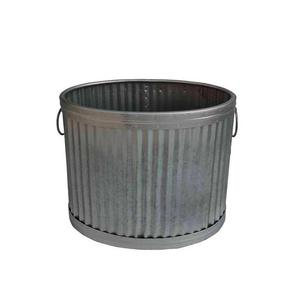 Jardinière décorative ronde en métal finition antique pour la maison et le jardin – Décoration de sol pour plantes – Jardinières en métal - Product Image 1