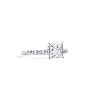 Princess Cut Diamond Engagement Ring Pave Setting Prong floral Women's Fine Jewelry IGI Certified - Product Image 3