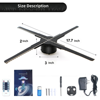 Ventilateur holographique LED 3D 17,7 pouces 510 LED avec WiFi et application, projecteur publicitaire pour magasin, exposition, logo personnalisé