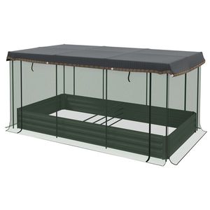Bac à légumes surélevé gris 90,5 po de large x 43,25 po de profondeur x 43,25 po de hauteur avec cage de protection et toile d'ombrage, produit de jardinage - Product Image 2