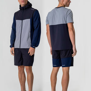 Conjunto Deportivo Casual para Hombre, Chaqueta Cortavientos de Nailon con Capucha y Pantalones Jogger Impermeables, Conjuntos Deportivos de Nailon al Por Mayor - Product Image 1