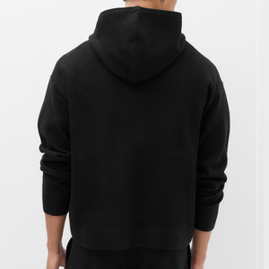 Pull à capuche en tricot écologique pour homme, coupe classique, couleur unie, polyester/coton, vêtements décontractés d'automne - Product Image 4