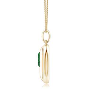 Colgante de Joyería Fina Hecho a Mano con Piedra Preciosa Natural de Alta Calidad, Oro Puro de 14K/18K, Esmeralda con Corte Esmeralda, Colgante para Hombre con Cadena - Product Image 2