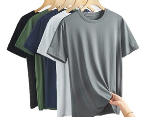 เสื้อยืดแขนสั้นผู้ชายทรงหลวมระบายอากาศดีสำหรับฤดูร้อน ผลิตในบังคลาเทศ ราคาโรงงาน รับปักโลโก้ตามแบบ OEM - Product Image 1