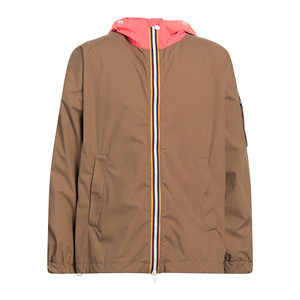 Chaqueta Blusón con Capucha para Hombre, Color Marrón, Forro Rosa, Cierre de Cremallera, Estilo Casual para Otoño, Material Poliéster - Product Image 1