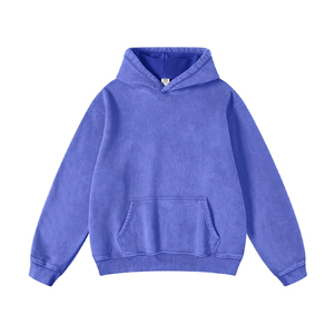 Sweat à capuche personnalisé en molleton bouclette 480 GSM, coupe et couture, effet délavé soleil, pour streetwear, en vente - Product Image 1