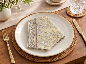 Traditional <b>Square</b> Floral Paisley Cotton Cloth Napkin Foldable Dinner <b>Tablecloth</b> Dining Table Decor Home Kitchen - Product Image 2