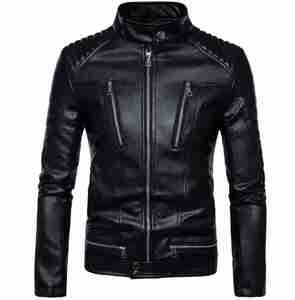 Custom Logo Men's Leather <b>Jacket</b> Genuine Leather <b>Motorcycle</b> <b>Jacket</b> Wholesale Biker Coat <b>Vintage</b> Casual Fashion Outerwear OEM - Product Image 1
