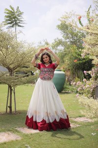 Vestido Étnico Tradicional Indio Pakistaní Lehenga Choli para Mujer, Sin Arrugas, Elástico, Corte Regular, para Bodas y Fiestas - Product Image 3