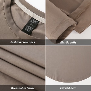 Quick Dry Plain Gym <b>Compression</b> <b>Shirt</b> Custom Logo <b>Men</b> Elastic Curved Hem Plain <b>Shirt</b> Training <b>Men</b> Activewear <b>Shirt</b> - Product Image 4