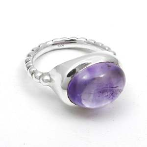 Handmade IGI Certified 925 Sterling Silver <b>Boho</b> <b>Ring</b> Comes With Vintage Unisex Bezel Set Natural Amethyst Gemstone In Oval Shape - Product Image 2