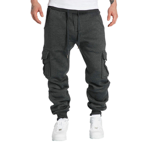 Pantalon de survêtement cargo pour homme à taille élastique avec plusieurs poches, décontracté, tricoté, mi-lourd, respirant, pour l'automne - Product Image 5
