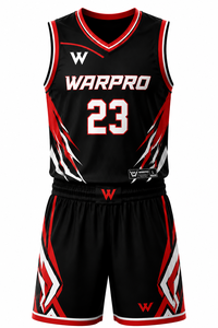 WARPRO Basketball Jersey Set Orange 23 Sublimated Moisture Wicking Unisex Adult V-Neck Sleeveless High Quality Tank Top <b>Shorts</b> - Product Image 1