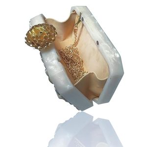 resin clutch Clutch Bag Hand Bag Acrylic Clutches for Women Bridal Clutches for <b>Wedding</b> Celebrities Party Evening Marble - Product Image 2