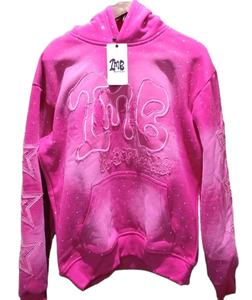 เสื้อมีฮู้ดแบบสวมหัวแขนยาวผ้าคอตตอน100% ผ้าคอตตอนผ้าปะติดพลอยเทียมปักลายปักลายพระอาทิตย์ตกใส่สบายโอเวอร์ไซส์ผ้าคอตตอน - Product Image 1