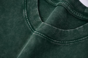 เสื้อยืดสไตล์ไฮสตรีทแบบย้อมสีเอซิดสำหรับทุกเพศ พิมพ์โลโก้ได้ สีพื้น ทรงโอเวอร์ไซส์ เสื้อไซส์ใหญ่ เสื้อผู้ชาย - Product Image 3