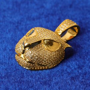 Pendentif tête de panthère en diamant de laboratoire, serti micro-pavé, collier style hip-hop, pendentif bling-bling pour homme - Product Image 5