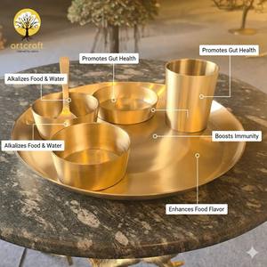 Eleve su experiencia gastronómica con el juego de vajilla de lujo Amulyam de 6 utensilios Kansa hechos a mano: duraderos y sostenibles - Product Image 2