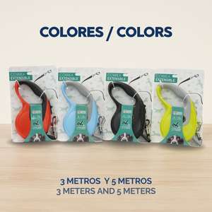 Correa para Perro Yommy con Sistema de Frenado, 3m, 5m y 8m, Tres Tamaños, hasta 15kg, 20kg y 35kg, Segura y Extensible para Mascotas - Product Image 3