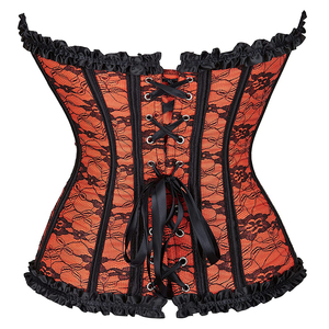Women's Goth <b>Punk</b> Plus-Size Zipper Leather Lace Corset Shapewear Hip Enhancer Satin Fabric Quick Dry Firm Control Seamless - Product Image 2