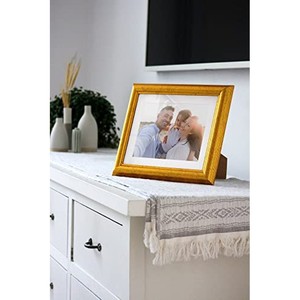 Cadre photo rayé en bois de manguier 7x10 en gros |   Cadres en bois contemporains en gros - Product Image 2