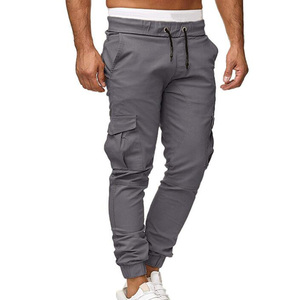 กางเกงลำลองผ้าฝ้ายผู้ชายสไตล์ใหม่สำหรับฤดูใบไม้ร่วง แฟชั่นผ้าแคนวาสสีพื้น ปิดด้วยเชือกผูก กันน้ำ ระบายอากาศได้ดี เหมาะสำหรับเล่นกีฬา - Product Image 4