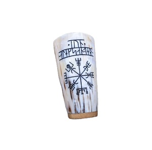 El mejor nuevo logotipo personalizado vikingo bebiendo cuerno taza de vidrio hecha a mano de La India para preparar y servir estilo mejor vaso de vidrio - Product Image 1
