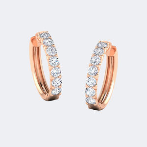 Pendientes de aro con diamantes redondos brillantes de 2.00 CTW y engaste compartido - Product Image 3