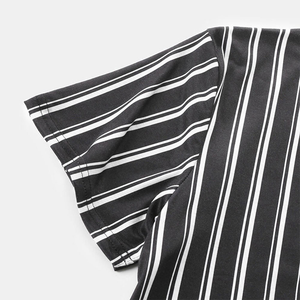 Ensemble T-shirt à manches courtes et short rayé color block pour homme, en coton respirant, décontracté, pour l'été - Product Image 6