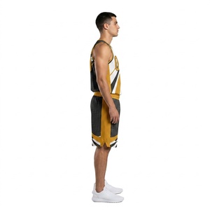 Premium Custom Sublimation Basketball Uniform Full Kit Breathable Mesh Team Basketball Jersey Reversible <b>Athletic</b> Shorts - Product Image 4