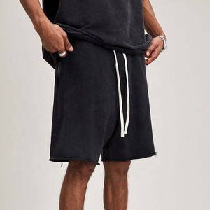 Shorts décontractés pour hommes en tissu Oxford noir uni 100% coton, design OEM de haute qualité, imperméables et respirants, 140 g/m², 2 poches, fermeture éclair - Product Image 3