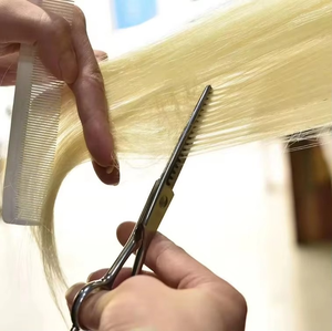 Tijeras para Adelgazar el Cabello de Color Plateado, Elegante Herramienta de Corte de Cabello para Barberos con Doble Reposamanos Ajustable y Hoja de Acero Inoxidable - Product Image 6