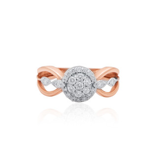 Anillo de Diamantes Zota Jewel de Oro de 14K, Tres Tonos, 2.460 gms, Diamante Cultivado en Laboratorio Certificado por IGI, Corte Brillante Redondo, Anillo para Dama, Origen Global - Product Image 1